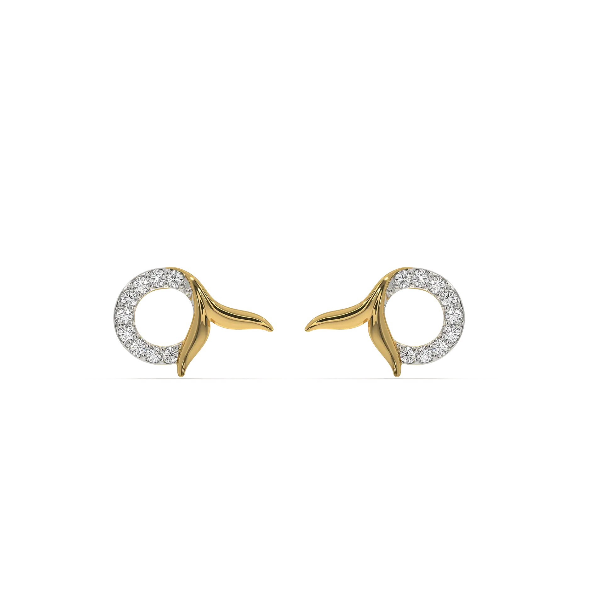 Serene Tail - Lab Diamond Stud Earrings — image 1