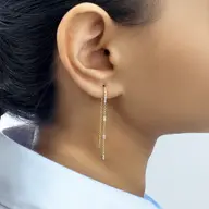 Silk Thread Sui Dhaga - Lab Diamond Earrings thumbnail 1