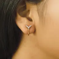 Siren Embrace Huggies - Lab Diamond Earrings thumbnail 3