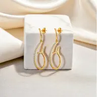 Siren’s Whisper - Lab Diamond Drop Earrings thumbnail 3