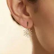 Snow Kissed Pearl - Lab Diamond Drop Earrings thumbnail 2