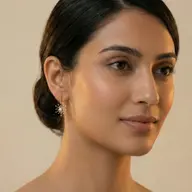 Snow Kissed Pearl - Lab Diamond Drop Earrings thumbnail 3