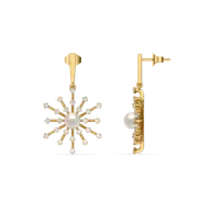 Snow Kissed Pearl - Lab Diamond Drop Earrings thumbnail 5