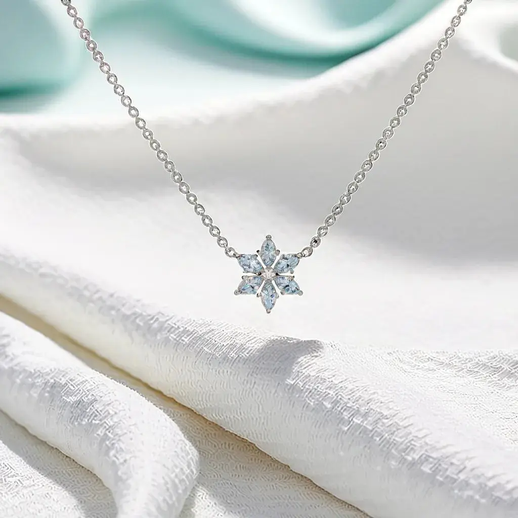 Snowflake - Lab Diamond Pendant Necklace — image 1