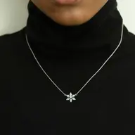 Snowflake - Lab Diamond Pendant Necklace thumbnail 4