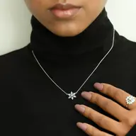 Snowflake - Lab Diamond Pendant Necklace thumbnail 5