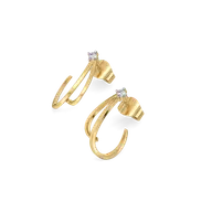 Soft Arc Hoop - Lab Diamond Earrings thumbnail 1