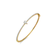 Soft Pearline - Pure Gold Lab Diamond Solitaire Bangle thumbnail 1