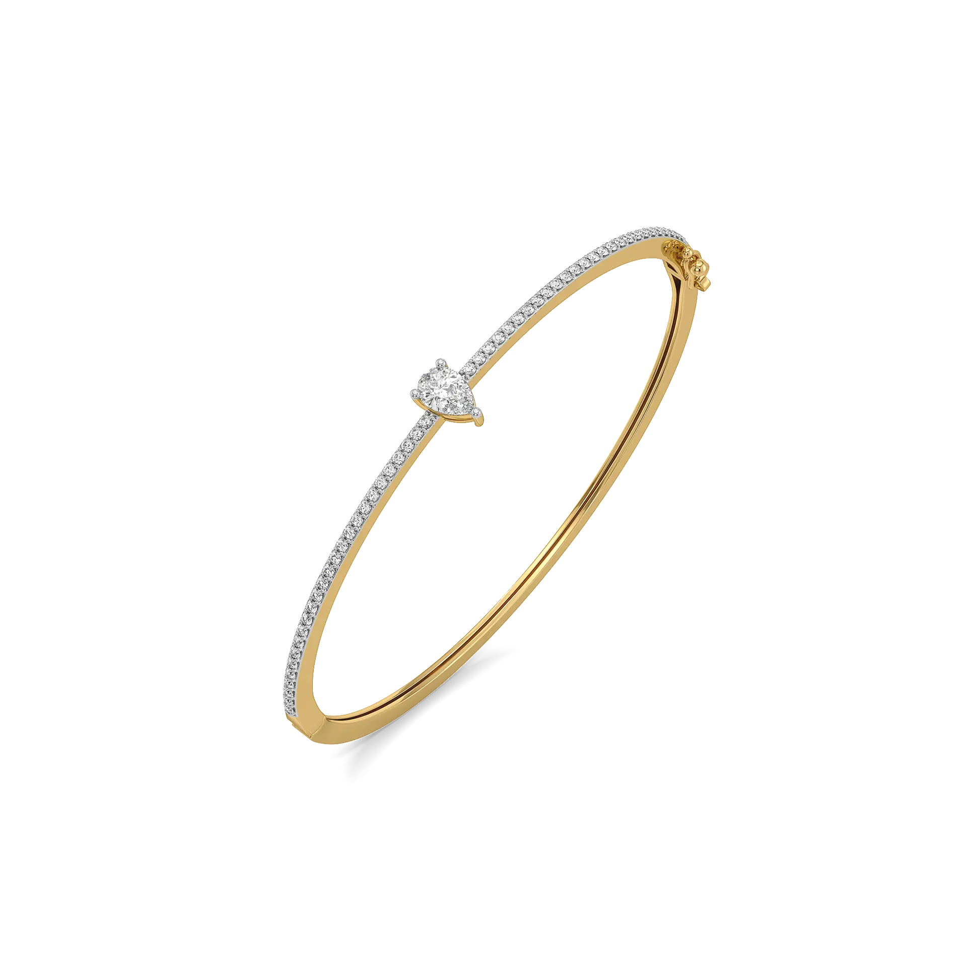 Soft Pearline - Pure Gold Lab Diamond Solitaire Bangle — image 1