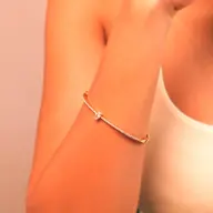 Soft Pearline - Pure Gold Lab Diamond Solitaire Bangle thumbnail 2