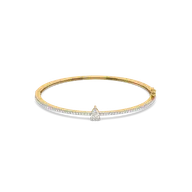 Soft Pearline - Pure Gold Lab Diamond Solitaire Bangle thumbnail 3