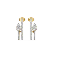 Soft Pearline - Pure Gold Lab Diamond Solitaire Hoop Earrings thumbnail 4