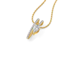 Soft Pearline - Pure Gold Lab Diamond Solitaire Pendant thumbnail 1