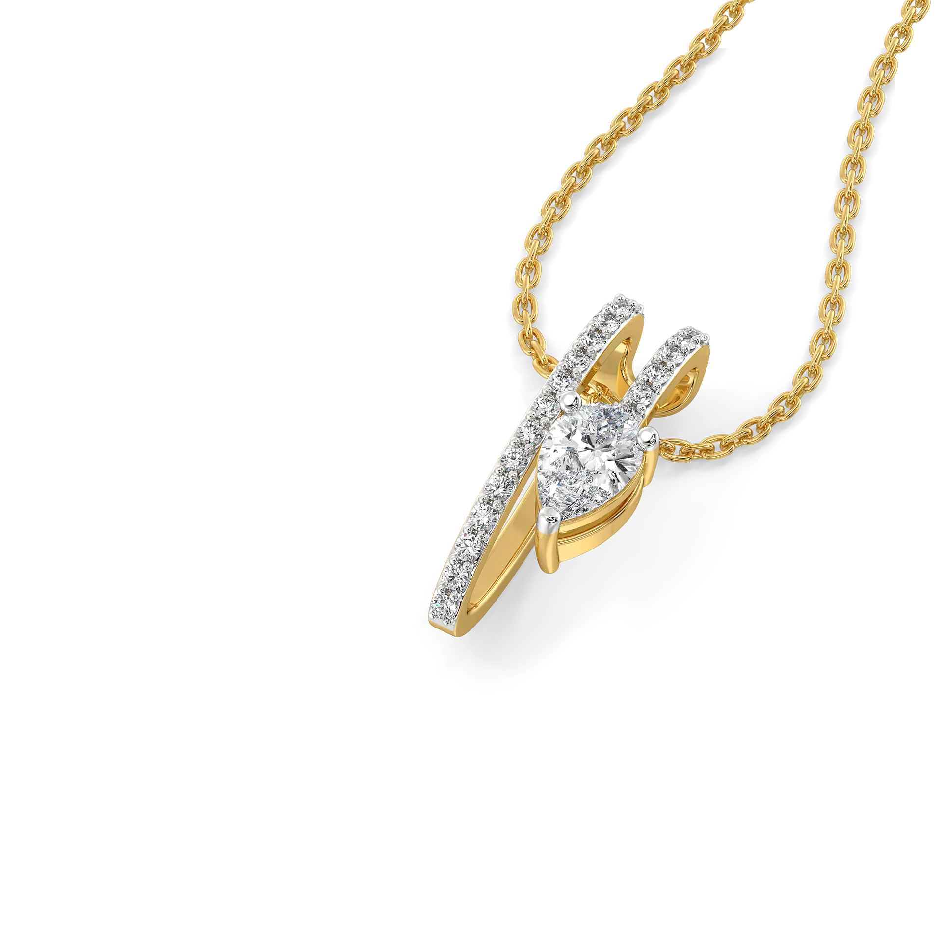 Soft Pearline - Pure Gold Lab Diamond Solitaire Pendant — image 1