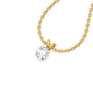 Soft Ray Solitaire - Pure Gold Lab Diamond Pendant thumbnail 1