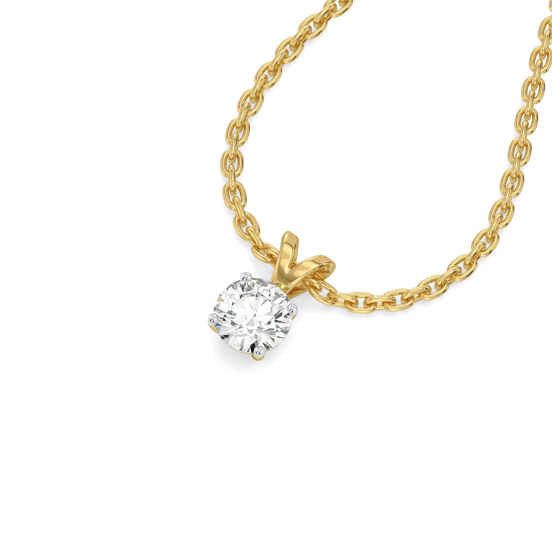 Soft Ray Solitaire - Pure Gold Lab Diamond Pendant — image 1