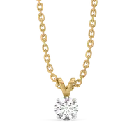 Soft Ray Solitaire - Pure Gold Lab Diamond Pendant thumbnail 2