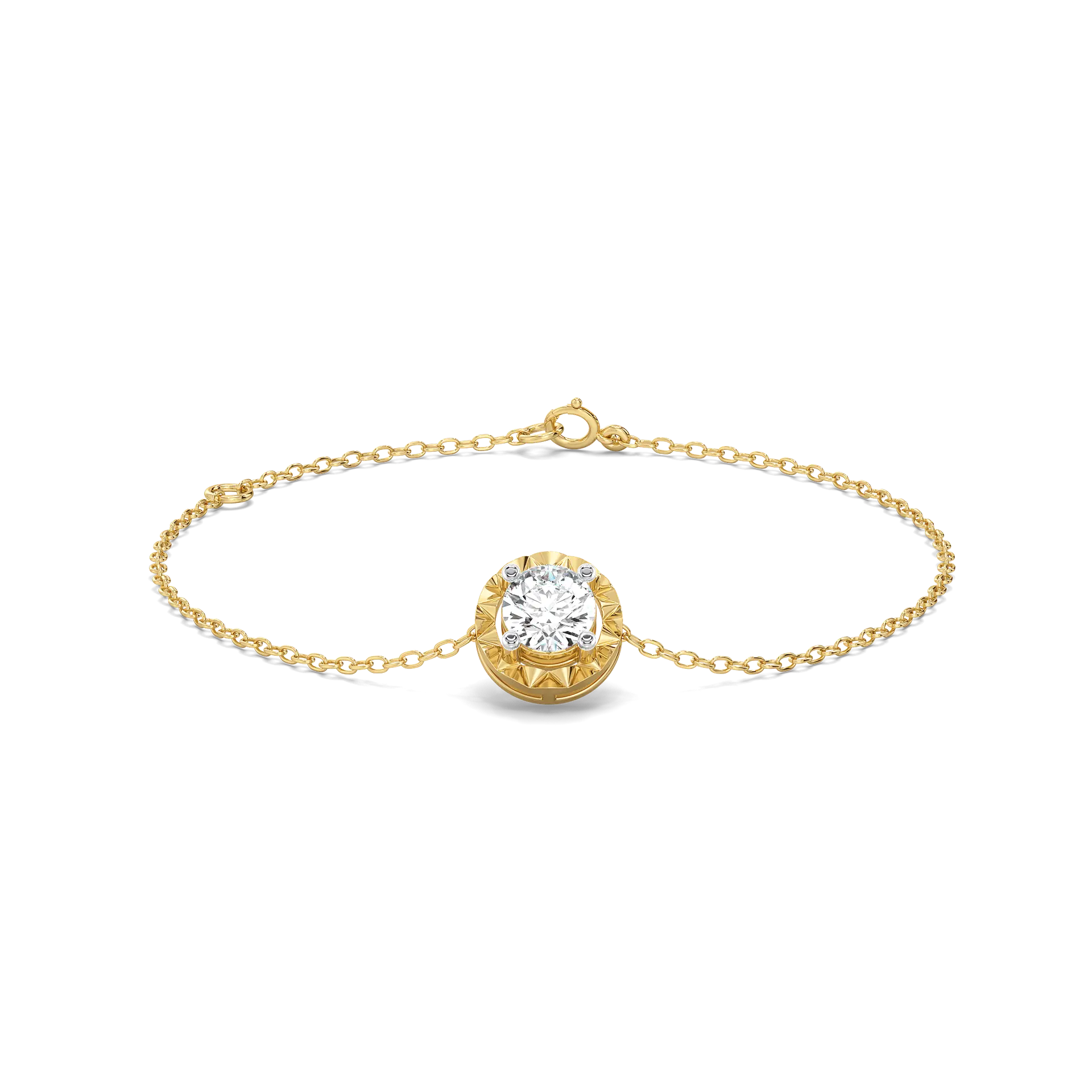Solitaire Shine - Pure Gold Lab Diamond Bracelet