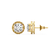 Solitaire Shine - Pure Gold Lab Diamond Stud Earrings thumbnail 3