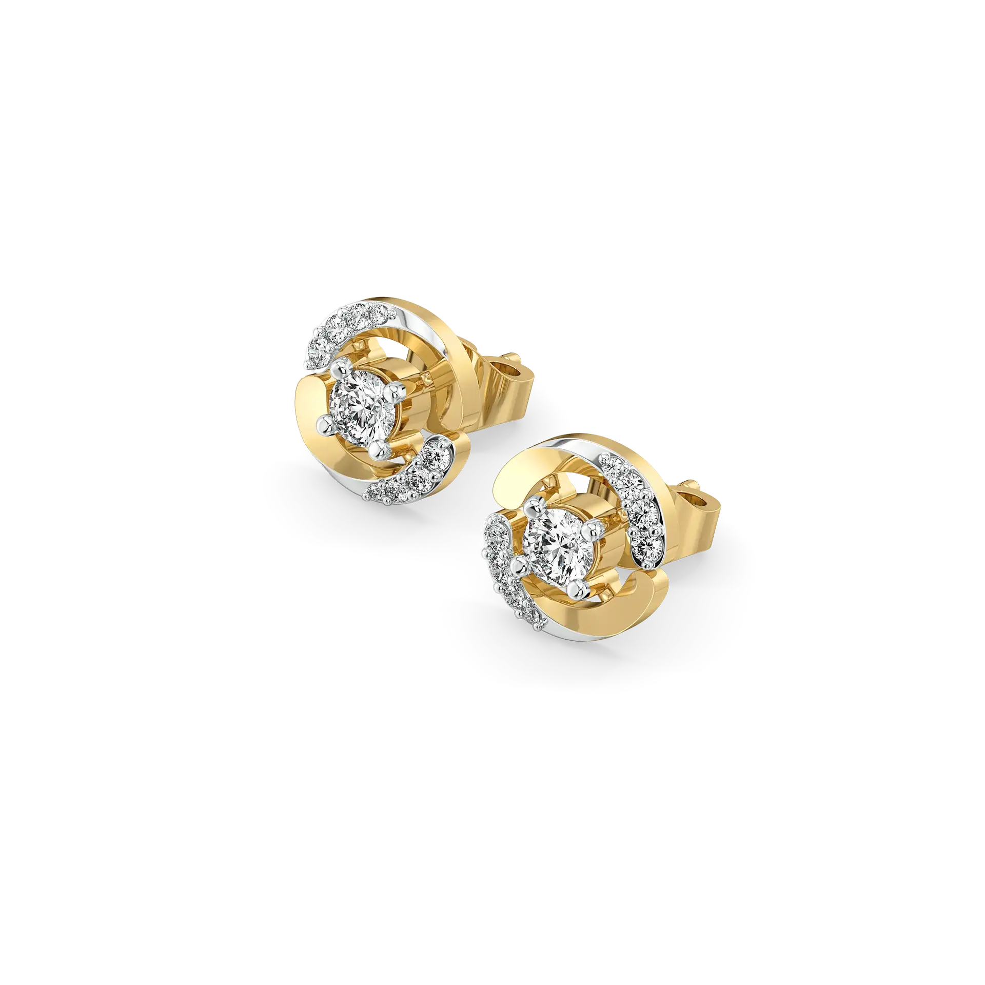 Solitaire Spiral - Lab Diamond Solitaire Earrings — image 1