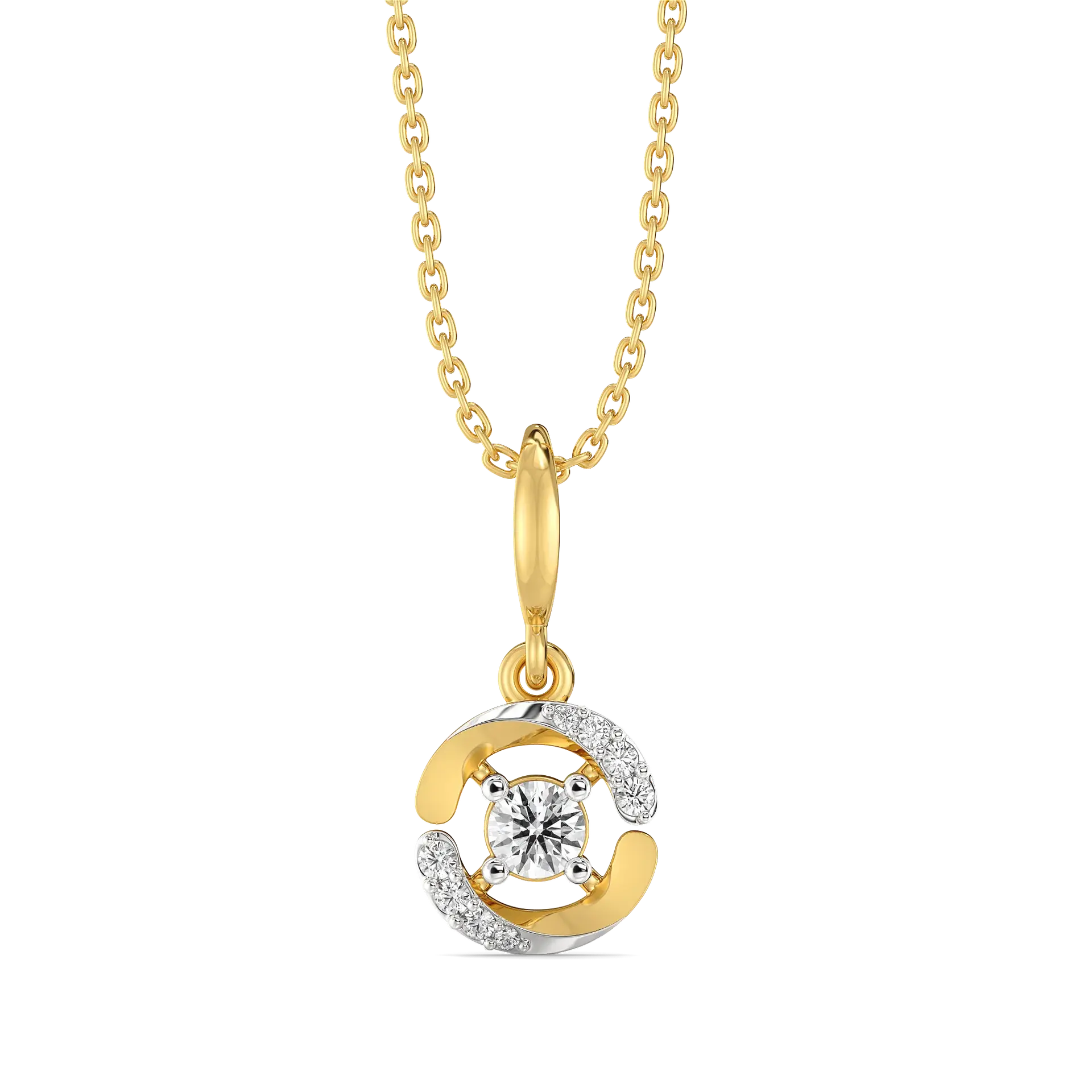 Solitaire Spiral - Lab Diamond Solitaire Pendant