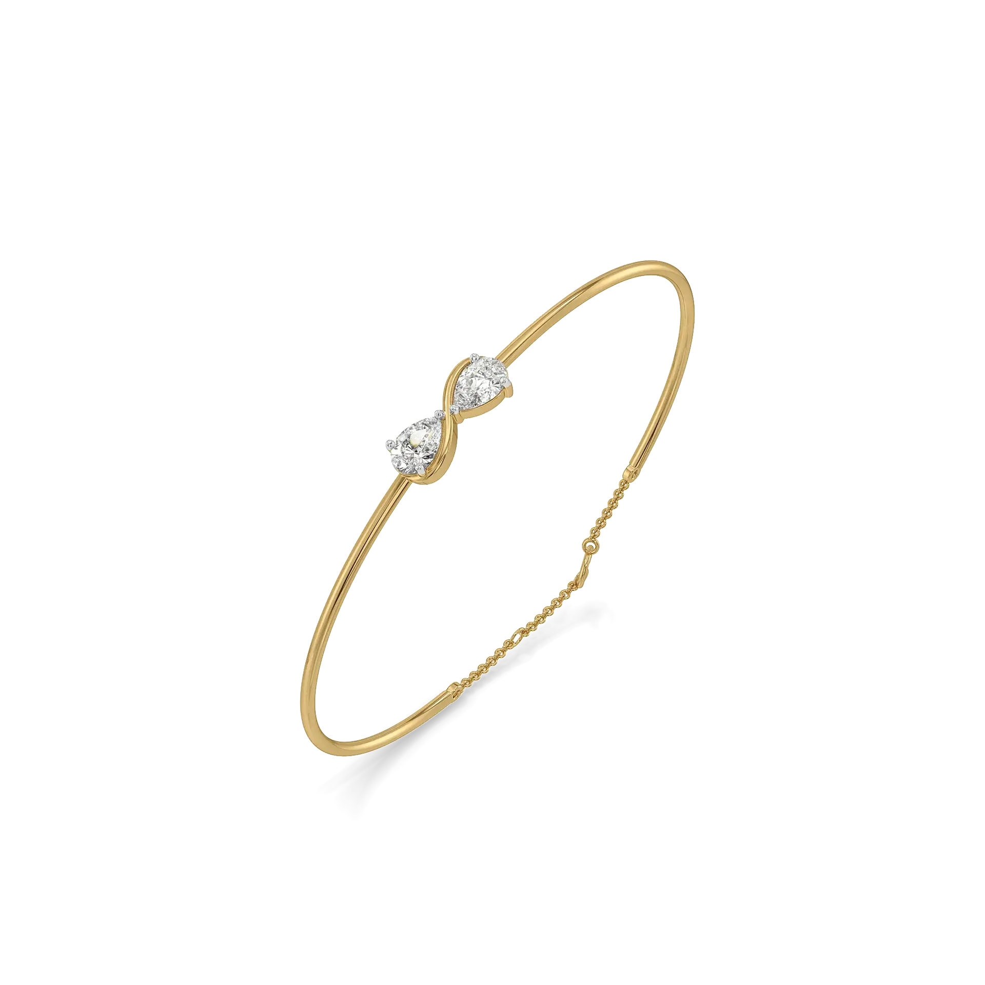 Soulmate Pear Pure Gold Lab Grown Diamond Bangle