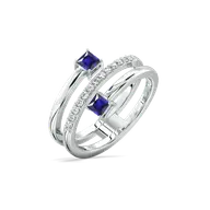 Spiral Blue Sapphire - Lab Diamond Cocktail Ring thumbnail 2