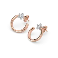 Star Rose - Lab Diamond Hoop Earrings thumbnail 1