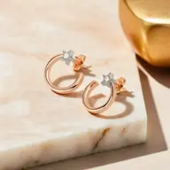 Star Rose - Lab Diamond Hoop Earrings thumbnail 2