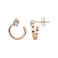 Star Rose - Lab Diamond Hoop Earrings thumbnail 4