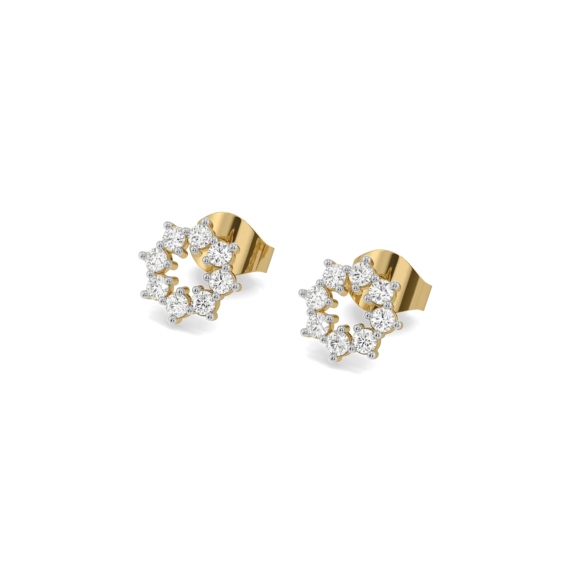 Stellar Circle - Pure Gold Lab Diamond Earrings