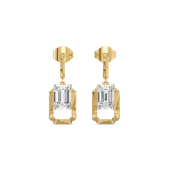 Striking Emerald Drop - Pure Gold Lab Diamond Solitaire Earrings thumbnail 1