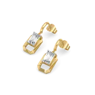 Striking Emerald Drop - Pure Gold Lab Diamond Solitaire Earrings thumbnail 4