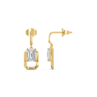 Striking Emerald Drop - Pure Gold Lab Diamond Solitaire Earrings thumbnail 5