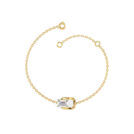 Striking Emerald - Pure Gold Lab Diamond Solitaire Bracelet thumbnail 3