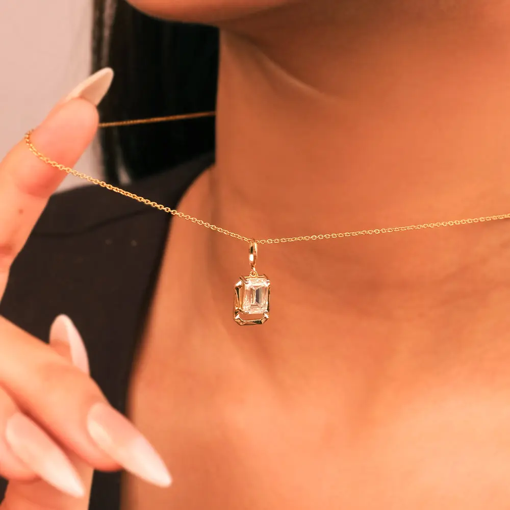 Striking Emerald - Pure Gold Lab Diamond Solitaire Pendant — image 1