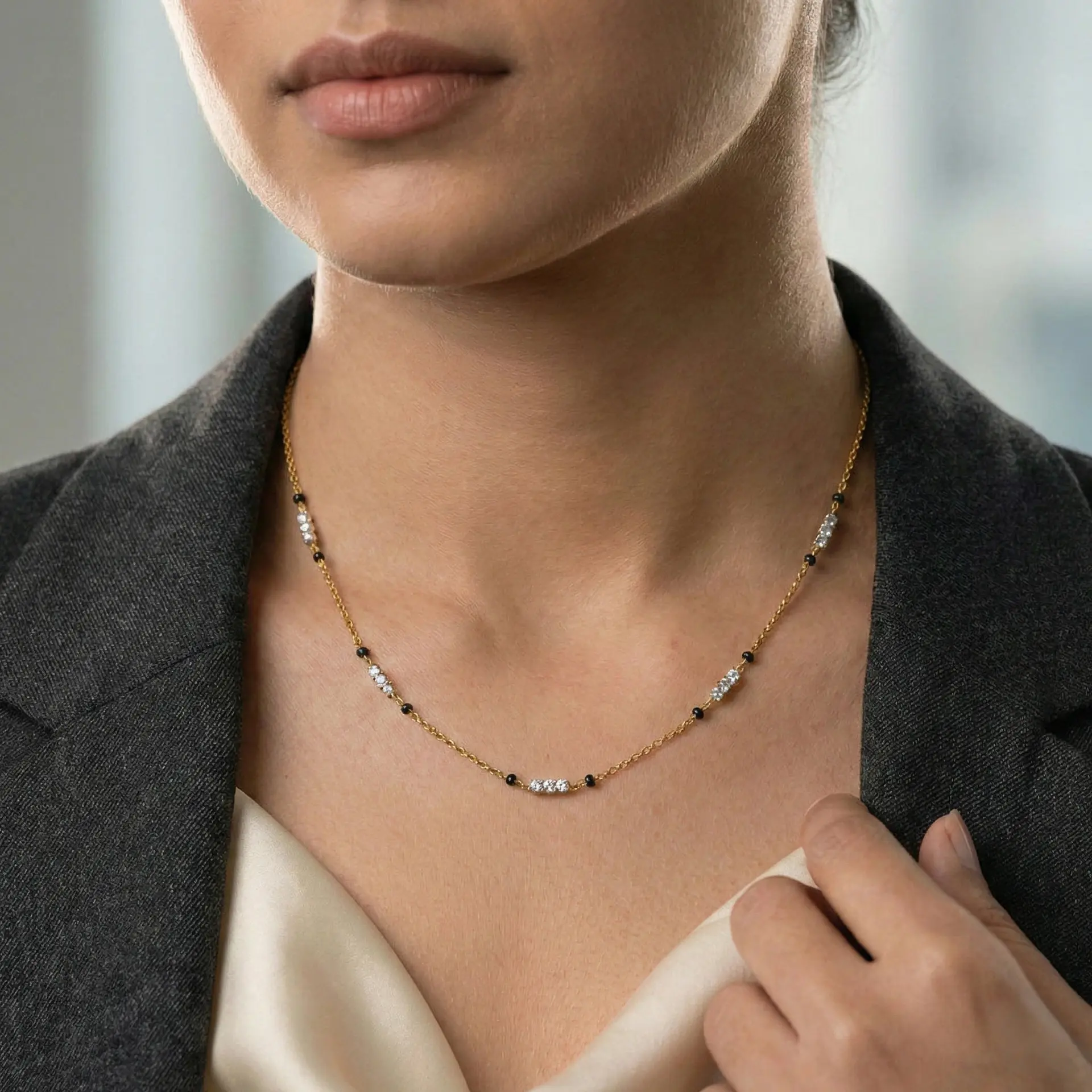 Subtle Promise - Lab Diamond Mangalsutra Necklace — image 1