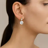 Sunlit Tear Drops - Pure Gold Lab Diamond Earrings thumbnail 2