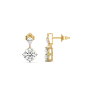 Sunlit Tear Drops - Pure Gold Lab Diamond Earrings thumbnail 4