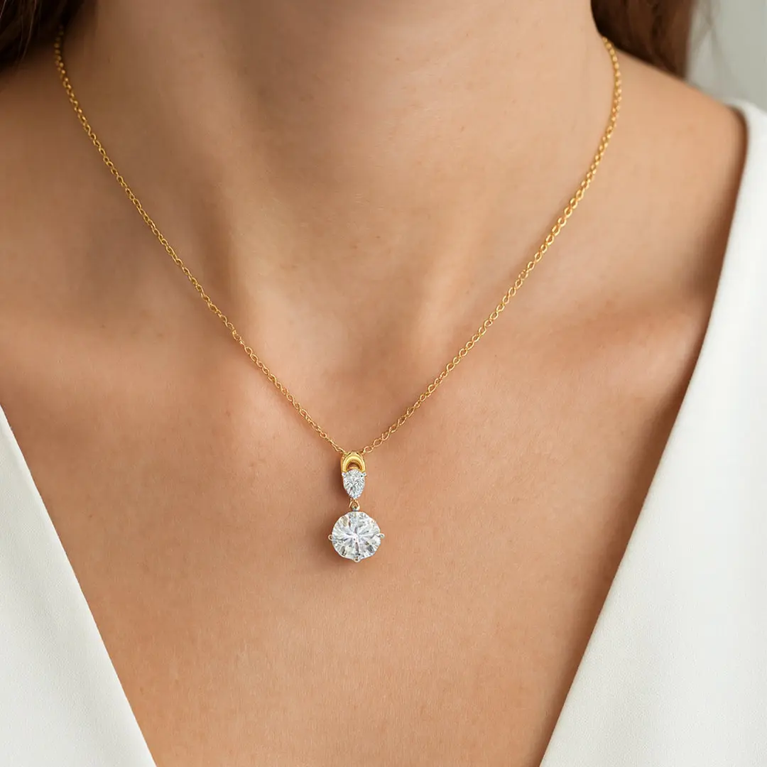Sunlit Tear - Pure Gold Lab Diamond Pendant — image 1