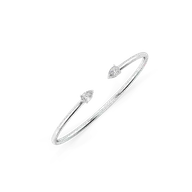 Sway in Pear - Pure Gold Lab Diamond Solitaire Bangle thumbnail 1