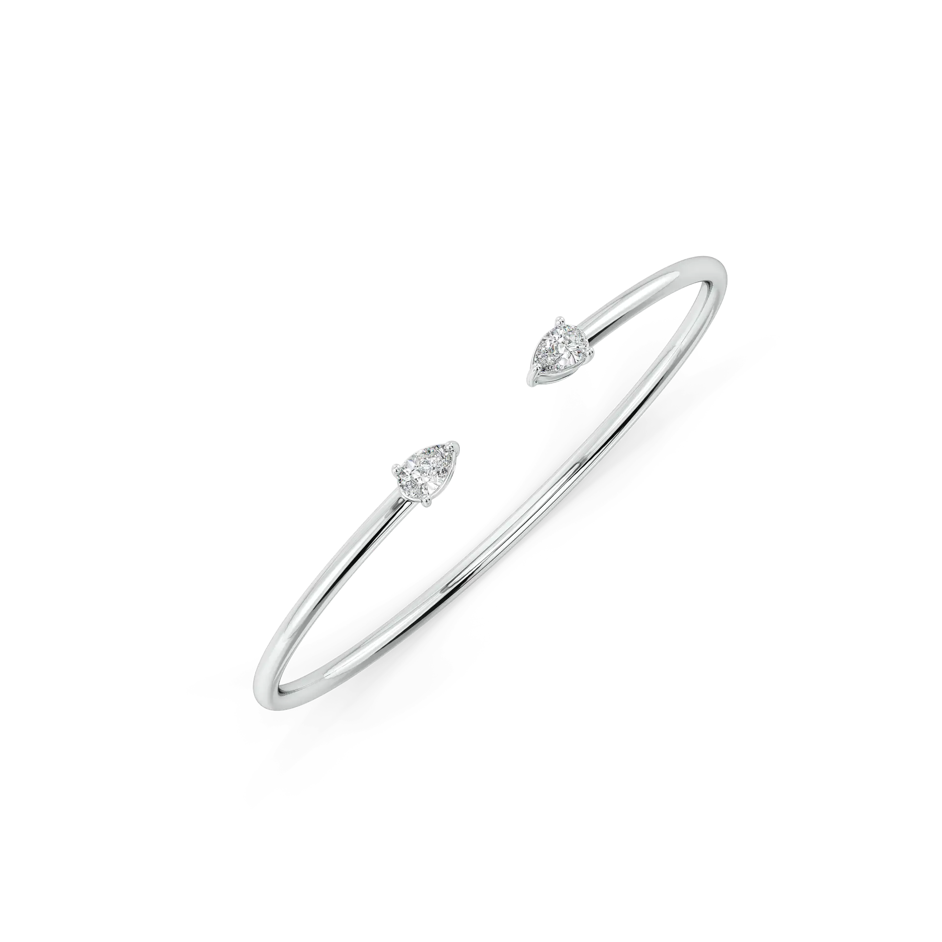 Sway in Pear - Pure Gold Lab Diamond Solitaire Bangle