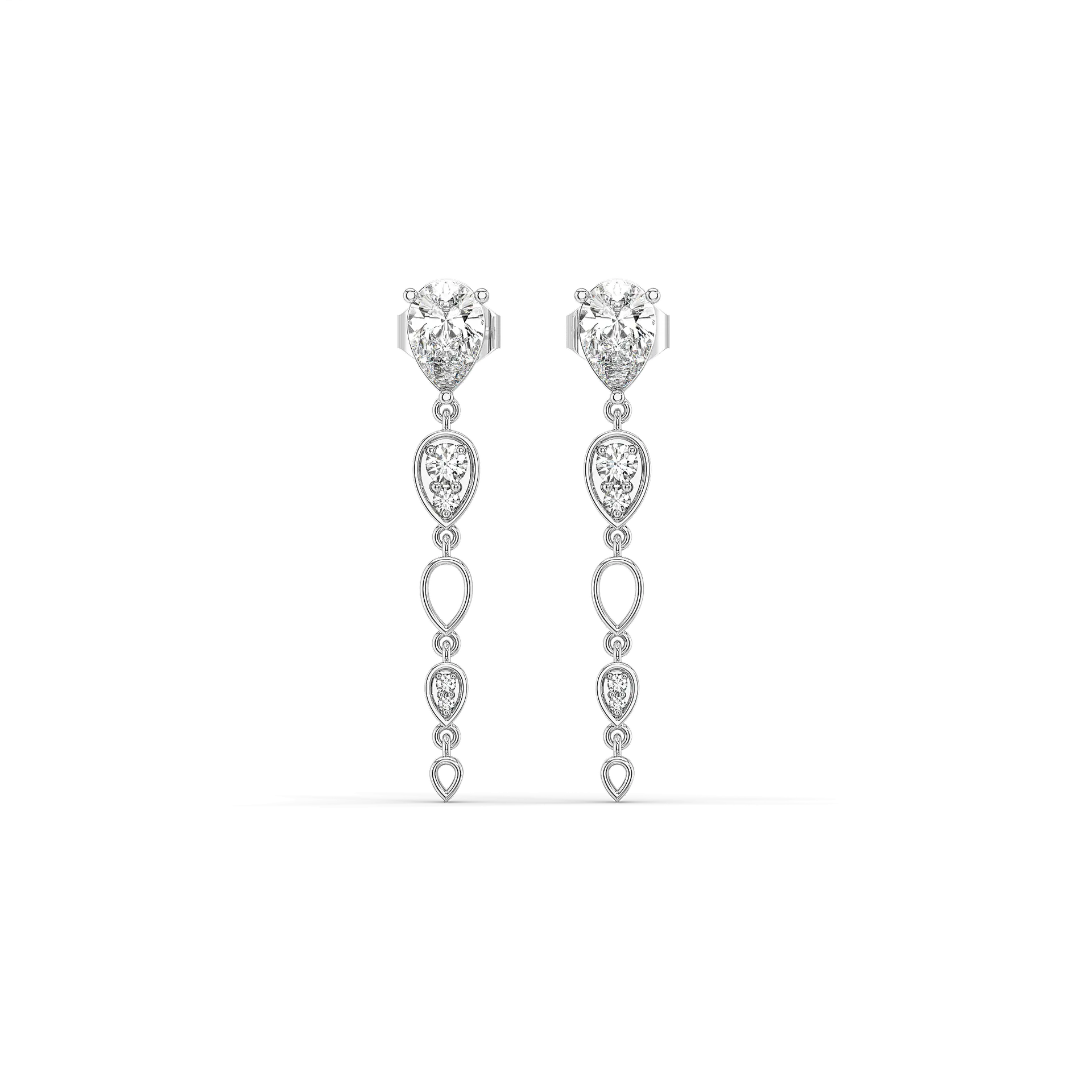 Sway in Pear - Pure Gold Lab Diamond Solitaire Drop Earrings