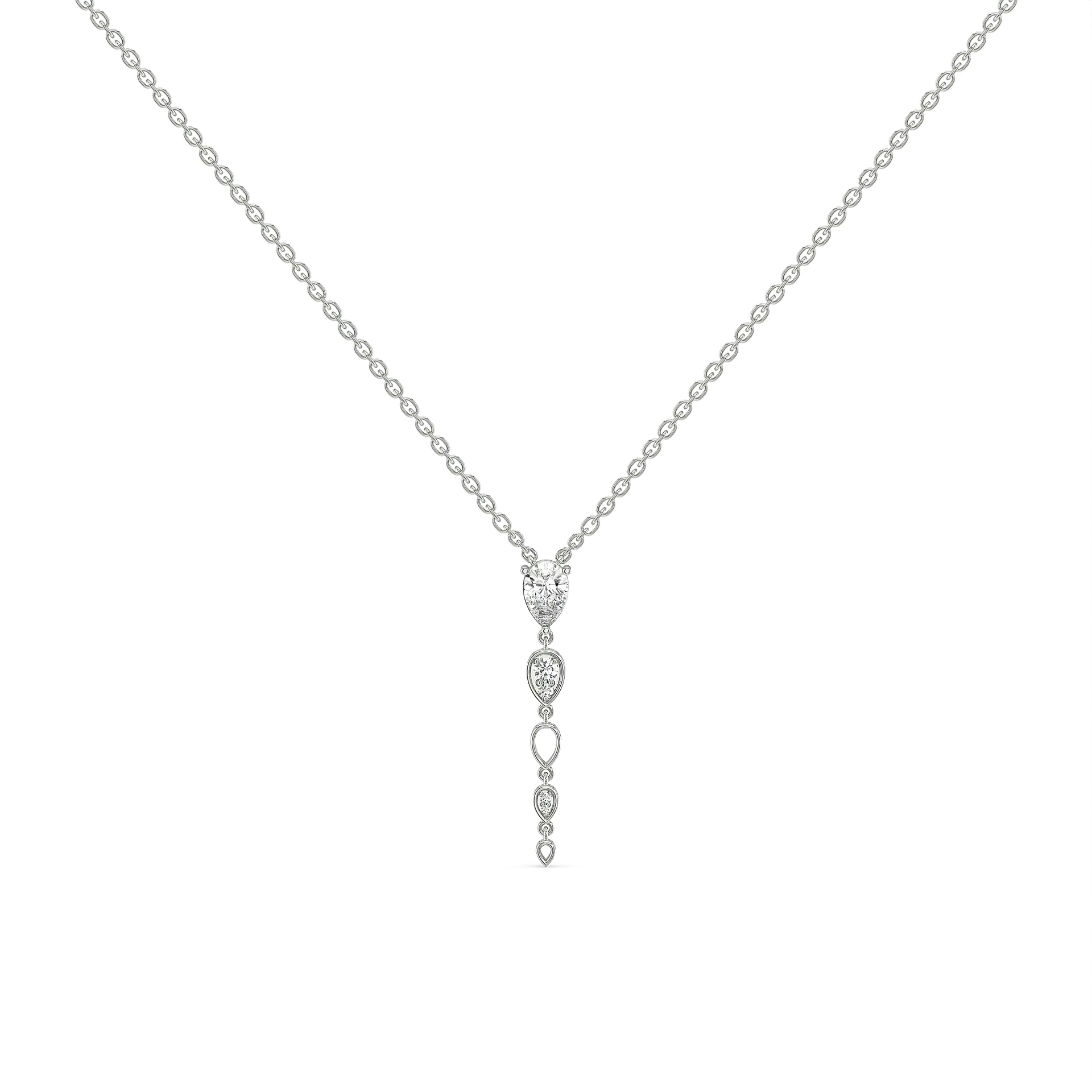 Sway in Pear - Pure Gold Lab Diamond Solitaire Necklace — image 1