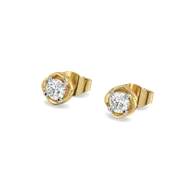 Swirl Studs - Pure Gold Lab Diamond Earrings thumbnail 1