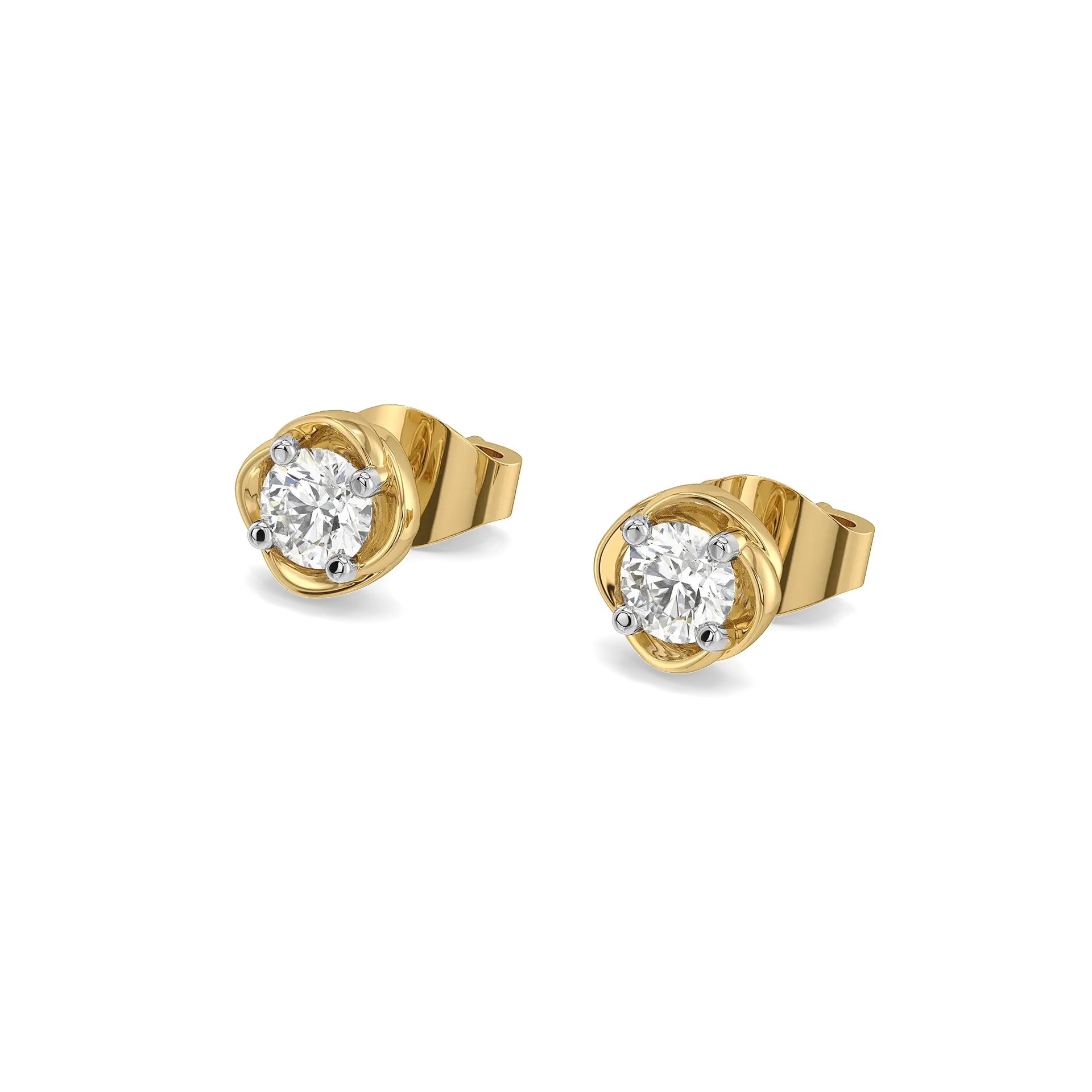 Swirl Studs - Pure Gold Lab Diamond Earrings — image 1