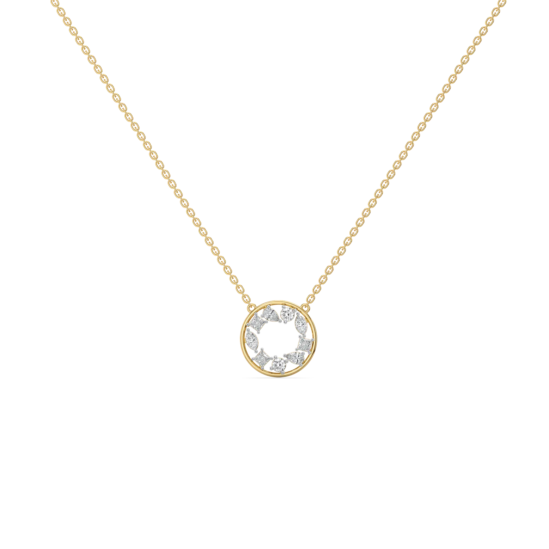 Symphony of Shapes  - Pure Gold Lab Diamond Necklace — image 1