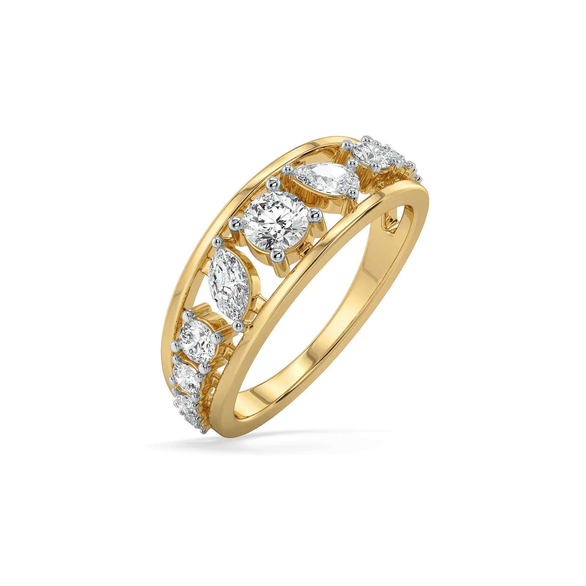 Symphony of Shapes  - Pure Gold Lab Diamond Ring — image 1