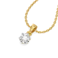 Tender Glow Solitaire - Pure Gold Lab Diamond Pendant thumbnail 1