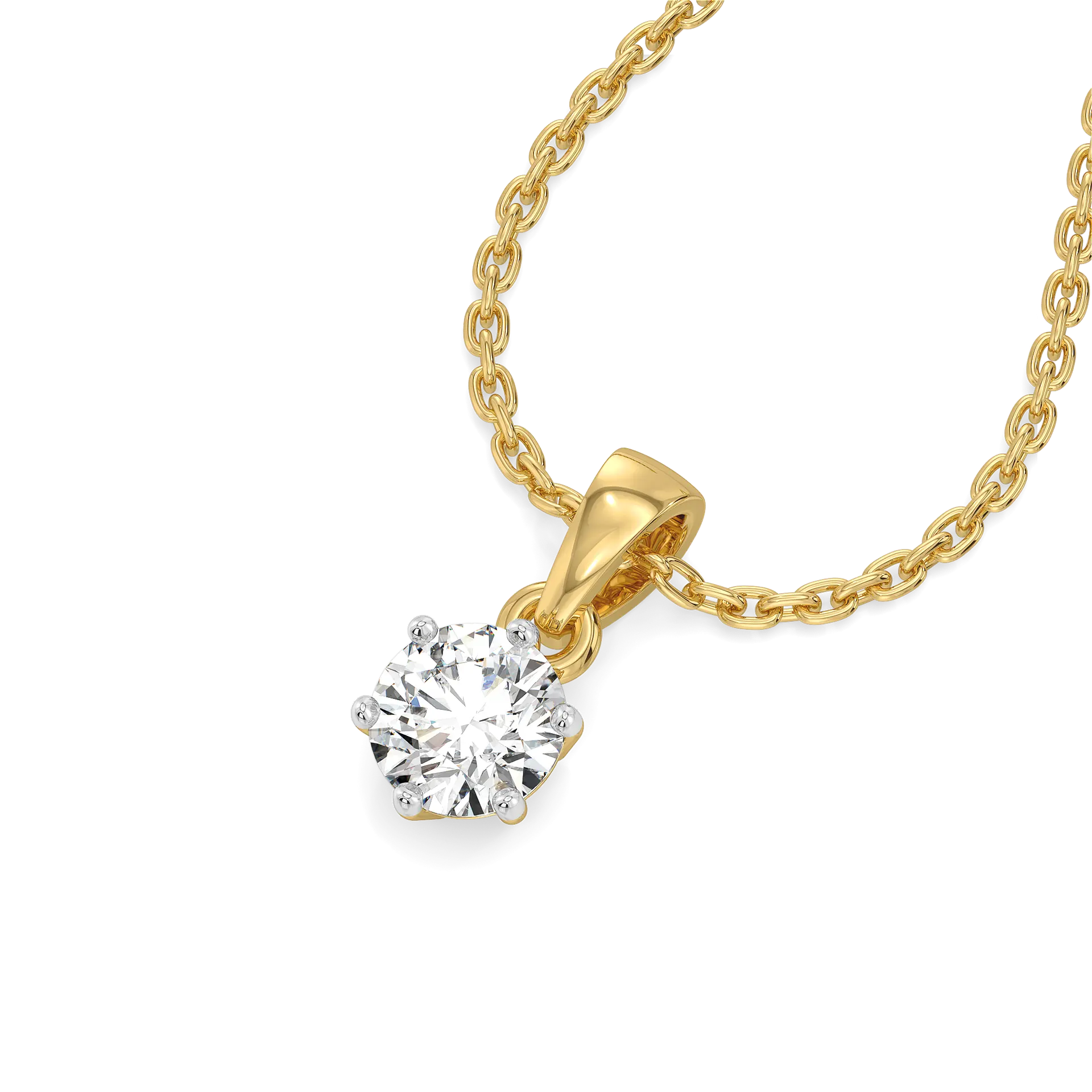 Tender Glow Solitaire - Pure Gold Lab Diamond Pendant — image 1
